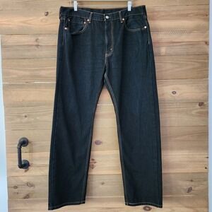 Levi's 505 Straight Fit black jeans mens size 38x32
